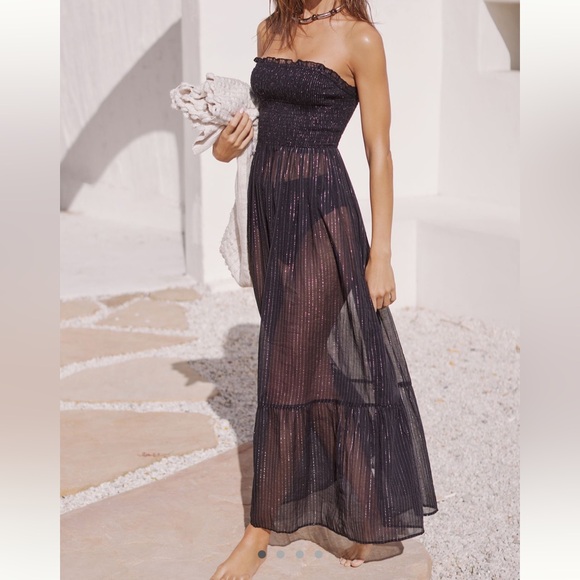 *By Anthropologie The Marisol Smocked Gauze Maxi Dress: Lurex Edition